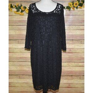 Lane Bryant Women's Plus Size 18/20 Lacy Overlay Sheath Dress LBD Party Event